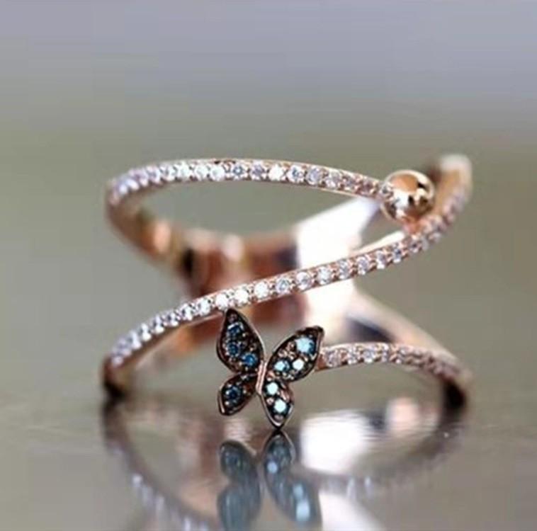 Viya Creative Butterfly Dragonfly Series Combination Ring Women'S Jewelry Simple Popular Hand Jewelry
