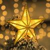Glitter Shining Christmas Tree Topper Five-pointed Star Glowing Star Light  Home Decor
