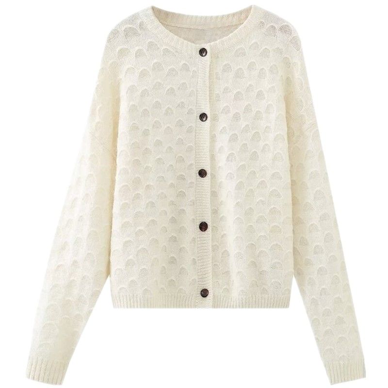 

Модный стиль Осень Женская одежда Шерсть альпаки и шерсть смешанная Неровный узор Трикотаж 2893125 712 Pale yellow L