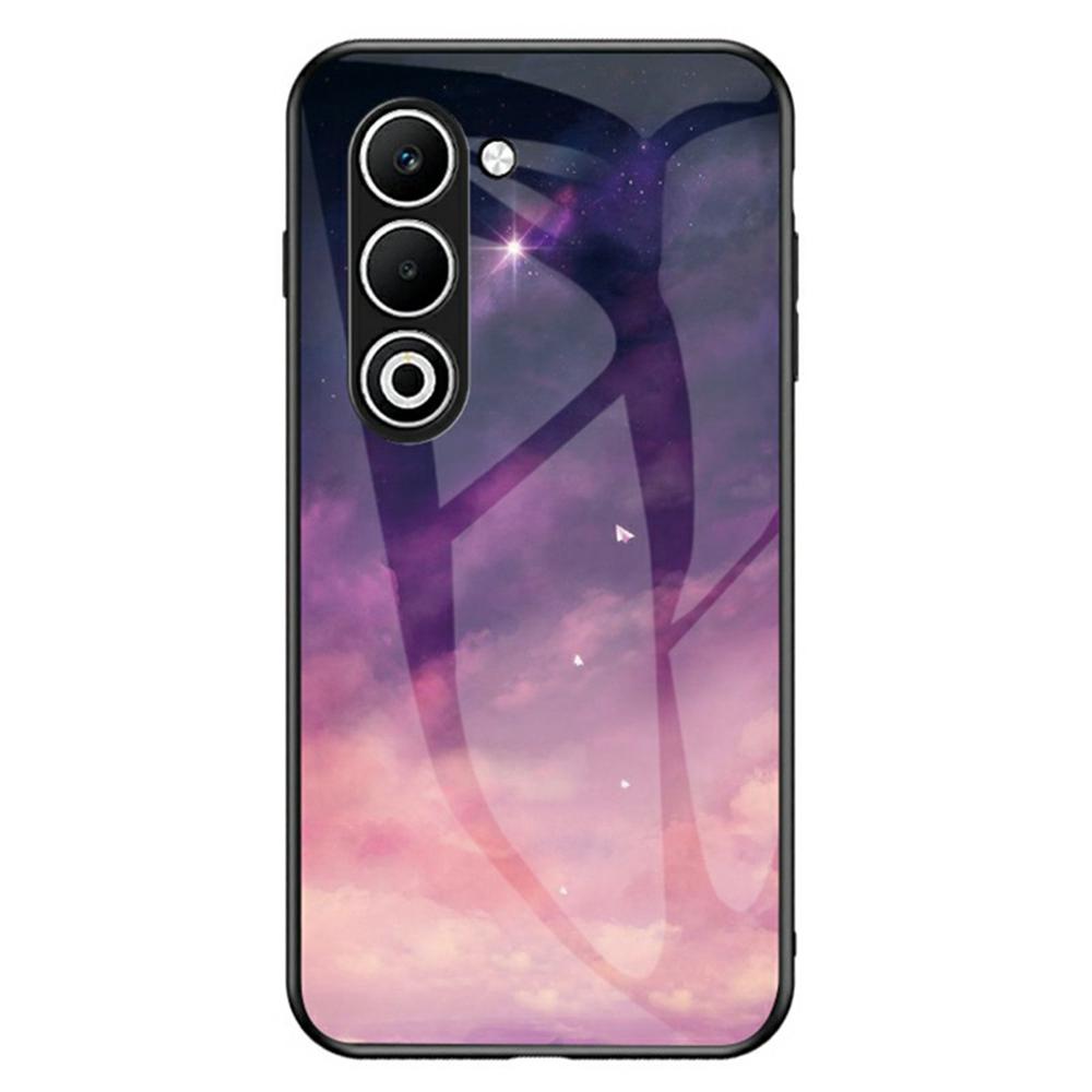 For Oppo A5 5G Case Starry Sky Pattern Tempered Glass Phone Cover