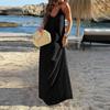 Women's Backless Strapless Dresses, Backless Loungewear Dress, Sleeveless, House Dress, Long Dress With Back Bow