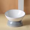 Elevated Ceramic Cat Bowl, Raised Slow Feeder for Cats & Small Dogs, Anti-Choking Neck Guard, Multiple Colors, Non-Slip Bowl