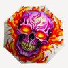 1pc Flaming Skull Pattern Umbrella, Fashionable, Personalized, High-Value Folding Umbrella, a Must-Have for Summer, 8-Rib Durable Iron Frame, Tri