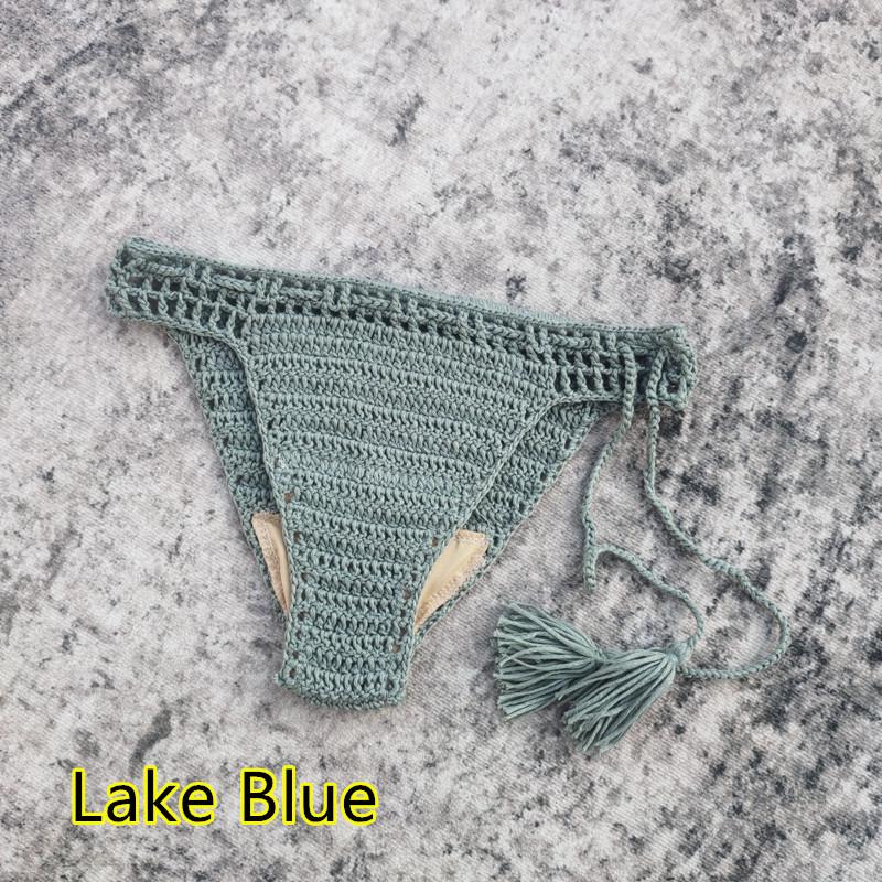 Handmade Crochet Bikini Swim Shorts with Lining