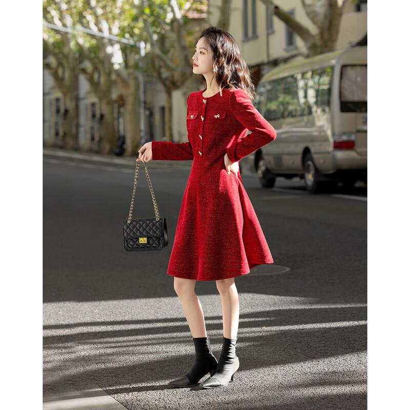 Demana Velvet Bow Puff Sleeve A-Line Dress