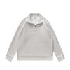 Women's Minimalist Half-Zip Polo Collar Sweatshirt - Autumn/Winter, Creative Print, Loose Fit, Long-Sleeved, American Style
