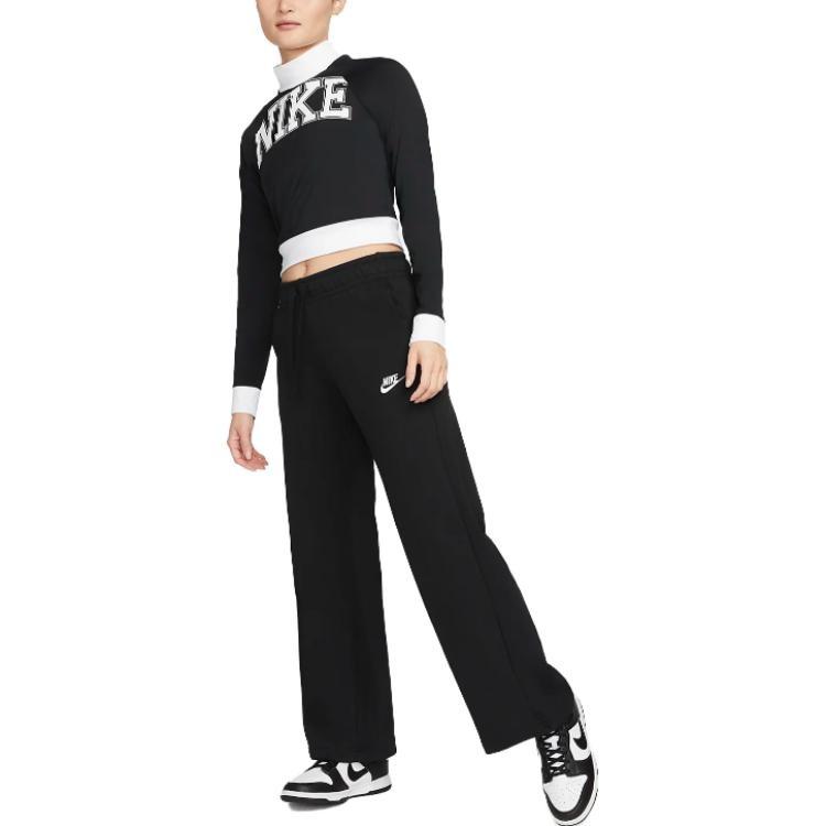 Nike Women's Mid-Rise Wide-Leg Sweatpants Black FB2728-010
