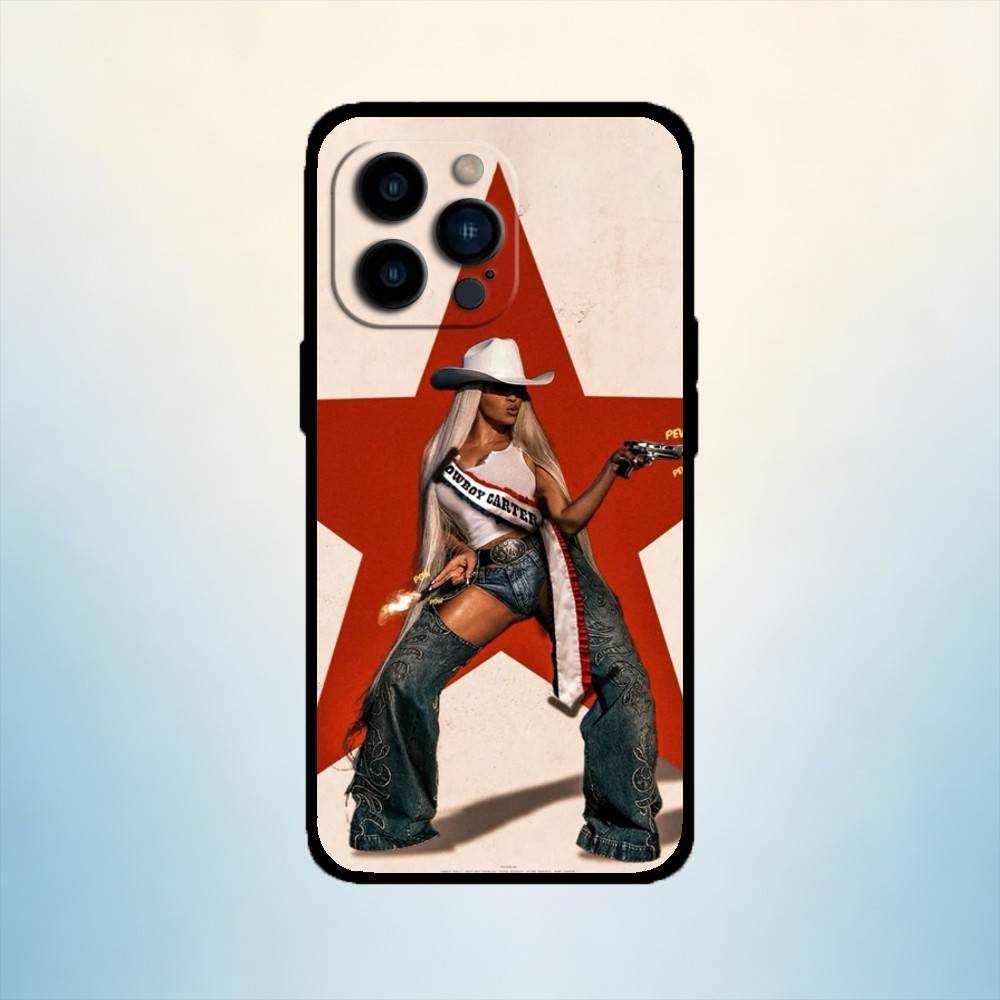 

AAA Cowboy Carter Phone Case For iPhone 17,16,15,14,13,12,11 Plus,Pro Max,XS,Soft Silicone Black Cover iPhone14Plus