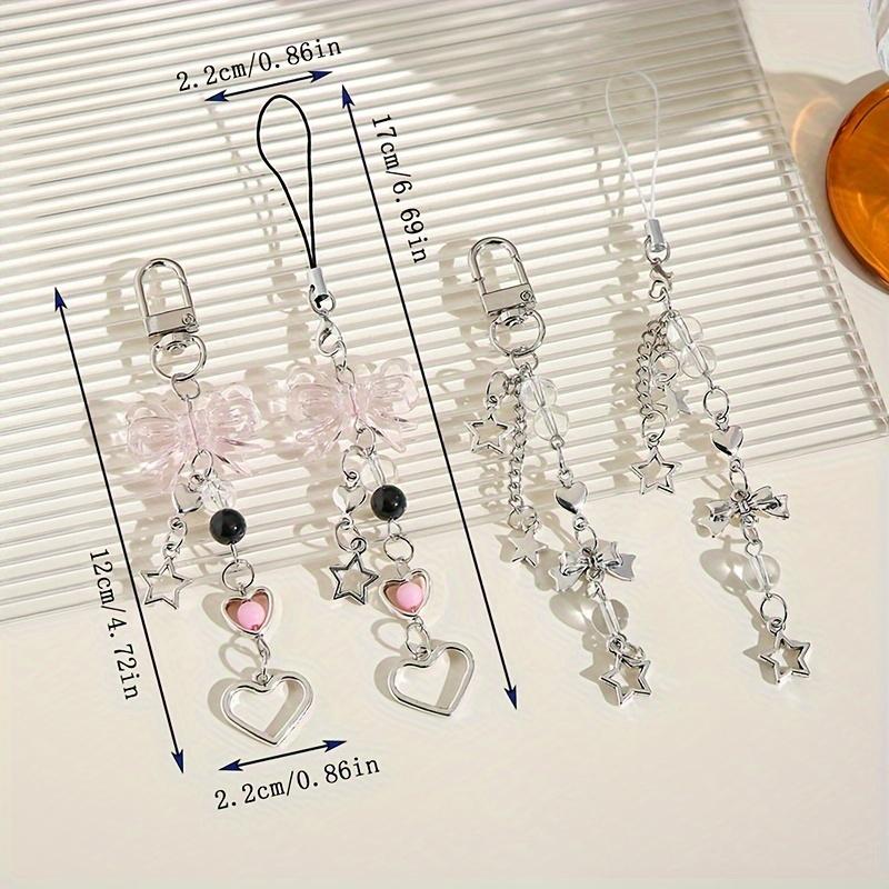 1pc of Acrylic New Bow Keychain Pendant, 2D Flat Creative Love Five-Pointed Star Decoration, Sweet Girl Backpack Charm for Kpop Fans