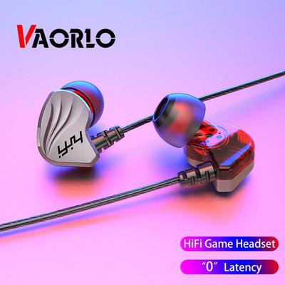 VAORLO 3,5mm herní HiFi sluchátka s nízkou latencí s mikrofonem HD pro telefony Android