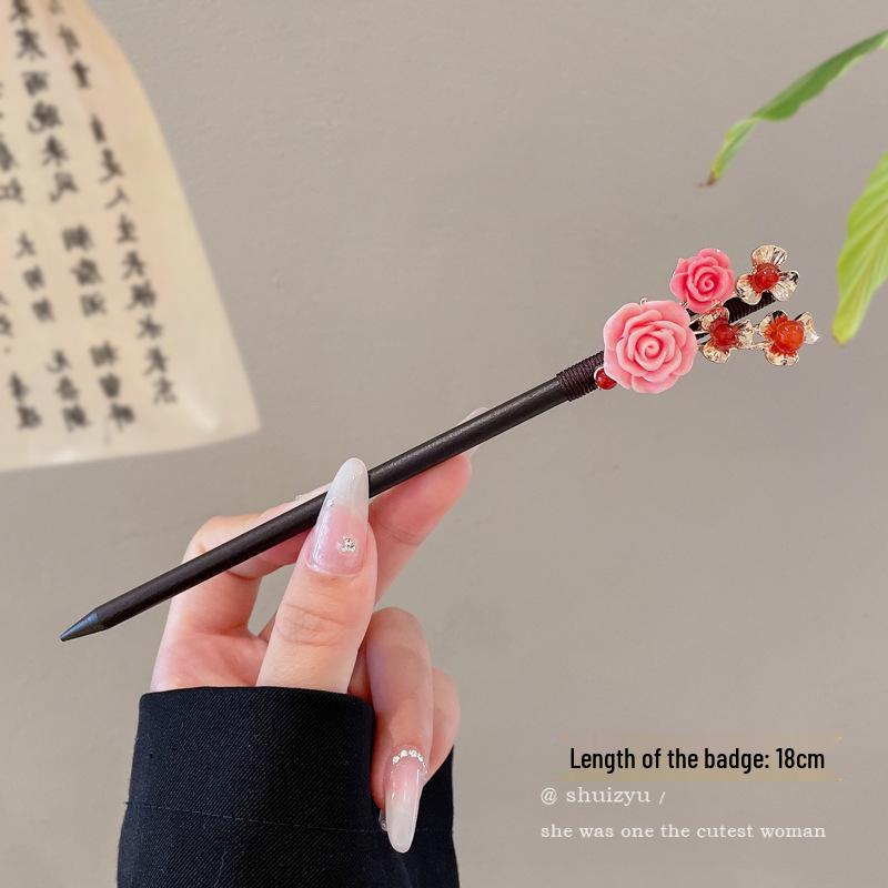 Elegant Retro Tassel Hairpin for Hanfu Updo - Women's Chinese Style Metal Hair Clip