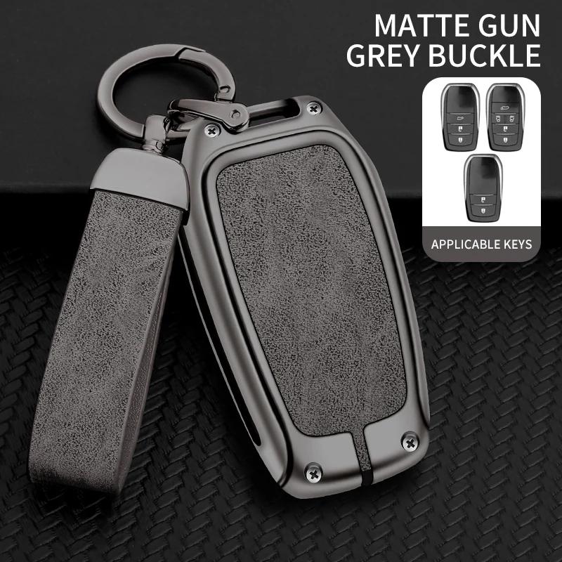 New Zinc Alloy Leather Car Key Case Cover Shell For Toyota CHR Hilux Fortuner Land Cruiser 200 Camry Corolla Crown RAV4 Highland