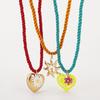 Summer Cute Flower Sun Love Pendant Necklace ZA Dopamine Multi Pendant Collarbone Chain