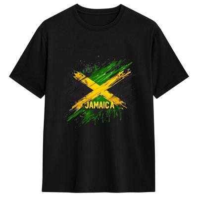 Jamaican Flag  Men's T Shirts Jamaica Vintage Tee Shirt Short Sleeve O Neck T-Shirt Cotton Original Clothing