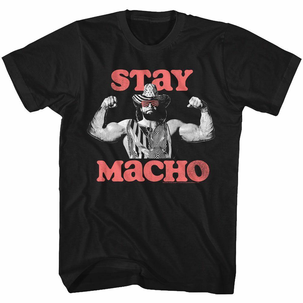 

Macho Man Оставайся Мачо Черная Взрослая Футболка Мужские Женские Футболки Топ M