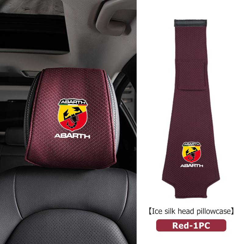 Car Ice Silk Headrest Cover Neck Storage Pillowcase Accessories For Abarth FIAT 500 Ducato Stilo Palio UNO Astra Bravo Tipo