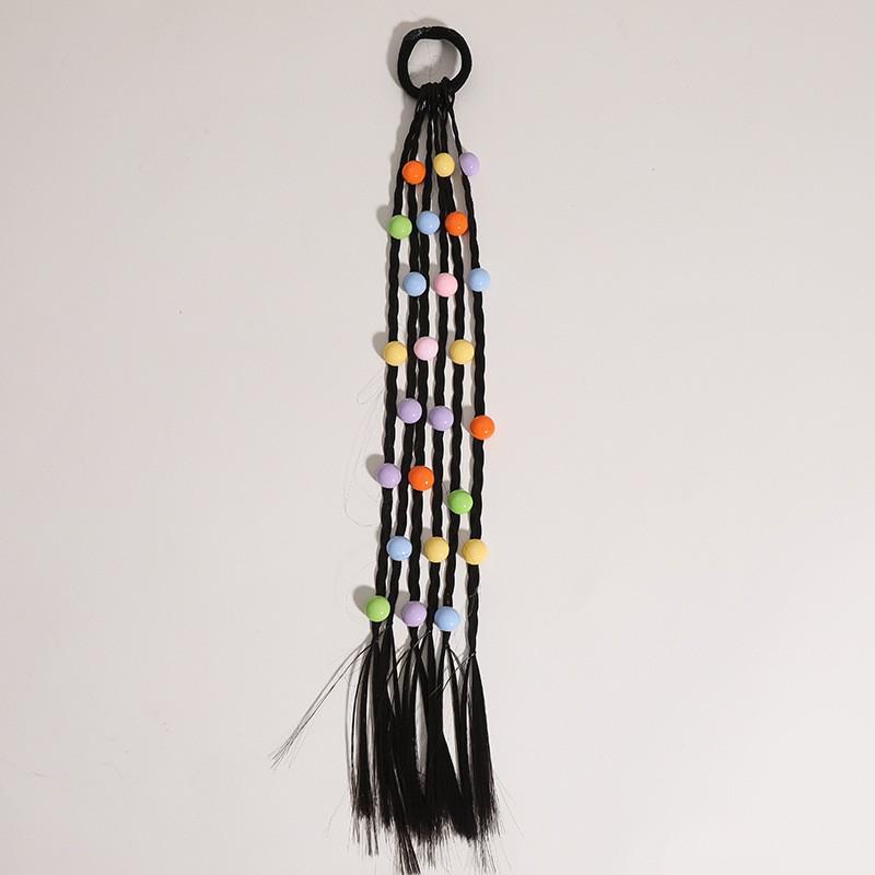Sweet Cool Children’s Wig: Boxer Braids & Heart Ponytail Hair Ties for Girls.