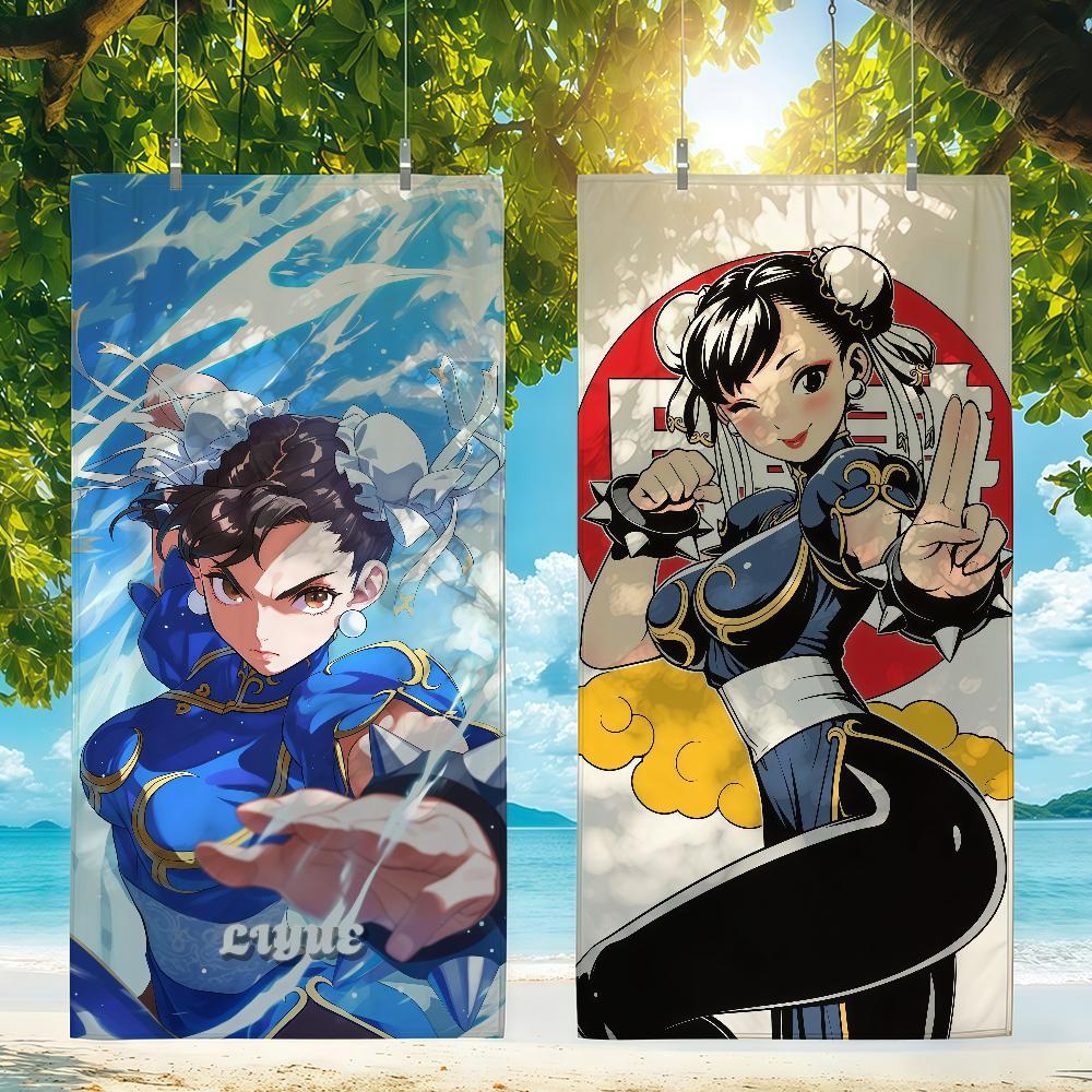 Classic Game S-Street F-Fighter-Chunli Towel Quick Drying Beach Towels Are Suitable For Swimming Pools Camping Yoga And The Gym