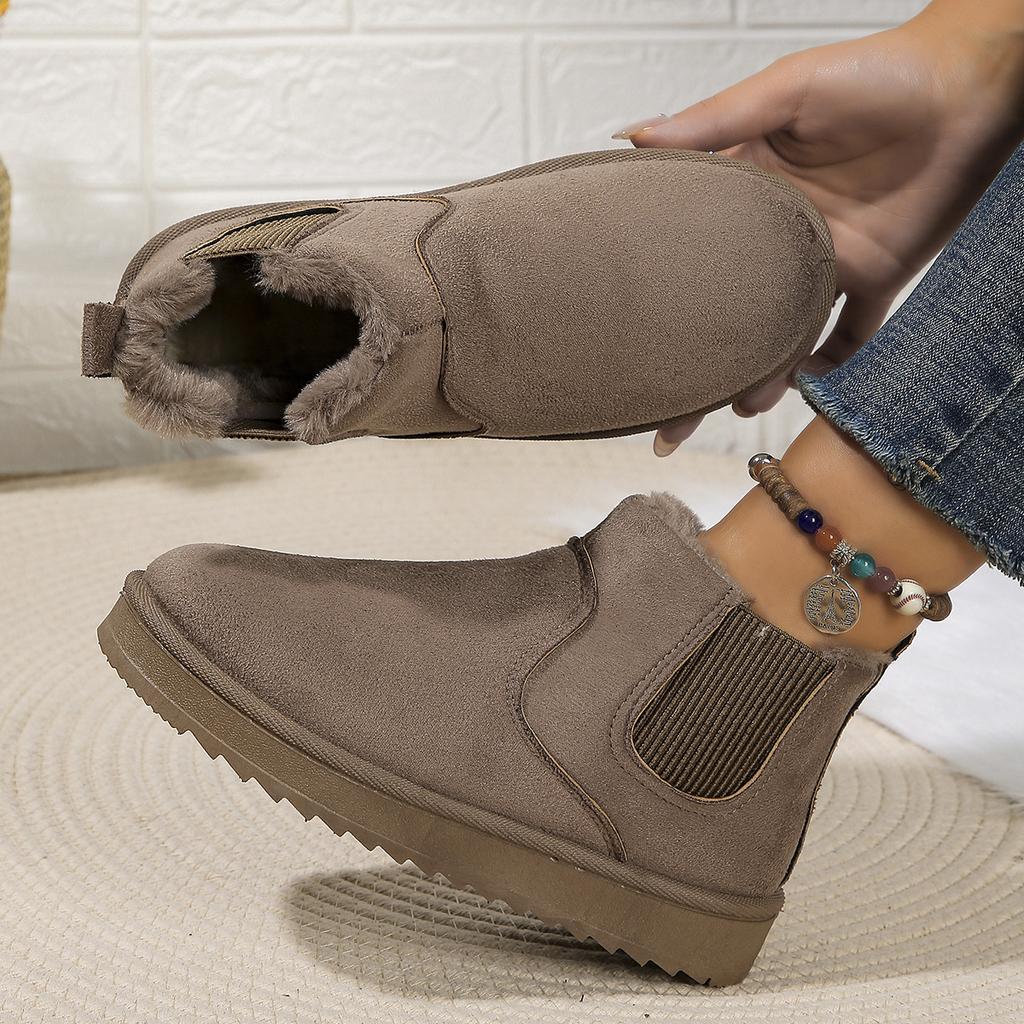 Women's fashion warm padded lining arch support comfortable soft elastic shock-absorbing waterproof non-slip casual snow boots cotton shoes