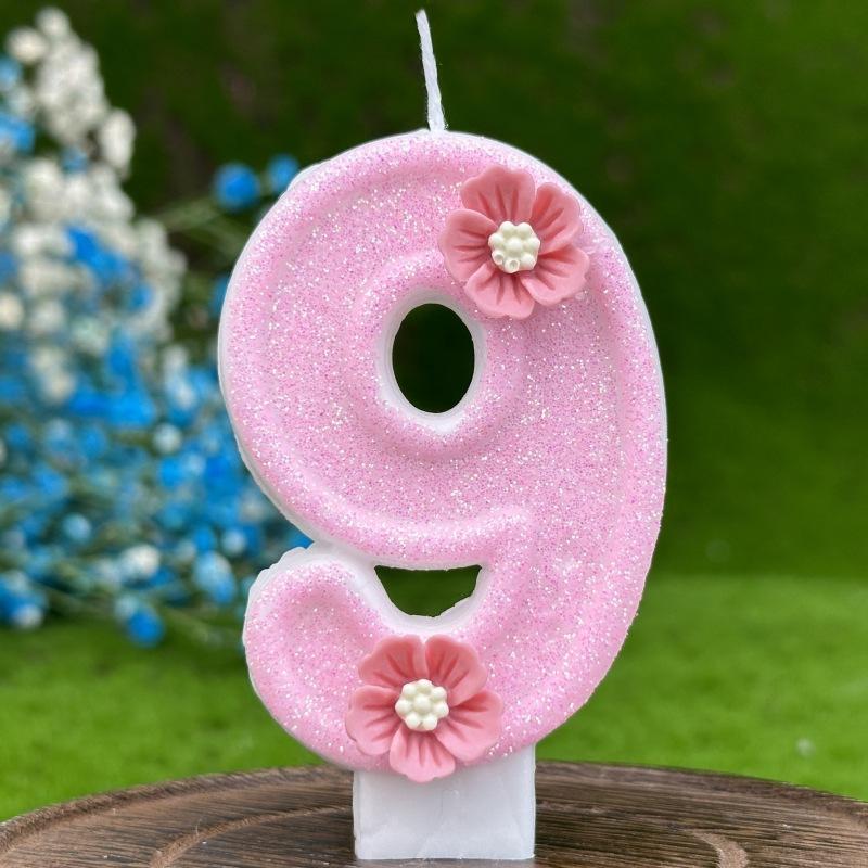 Creative Digital Birthday Candle Cake Party Decoration Birthday Wax Diy Pink