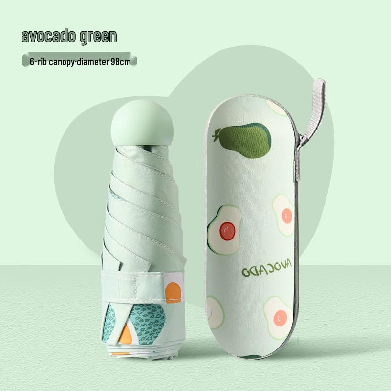 Портативный мини-зонт с 5-кратным сложением и защитой от УФ-лучей