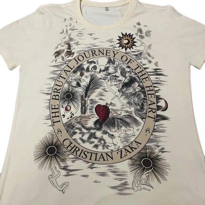 Fruity American Short-sleeved T-shirt for Women, Loose, Slim, Pure and Sexy, Fashionable Print, Versatile Half-sleeve for Small People