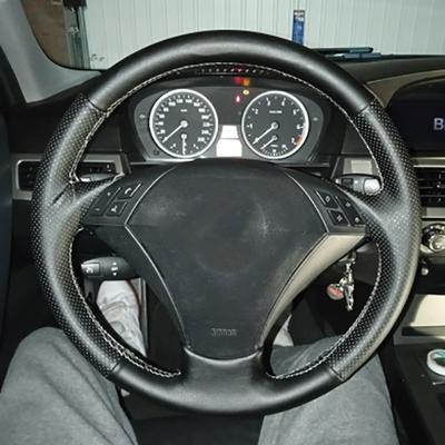 Capa de volante de carro original personalizada, faça você mesmo, para bmw 530 523 523li 525 520li 535 545i e60 trança de couro para direção