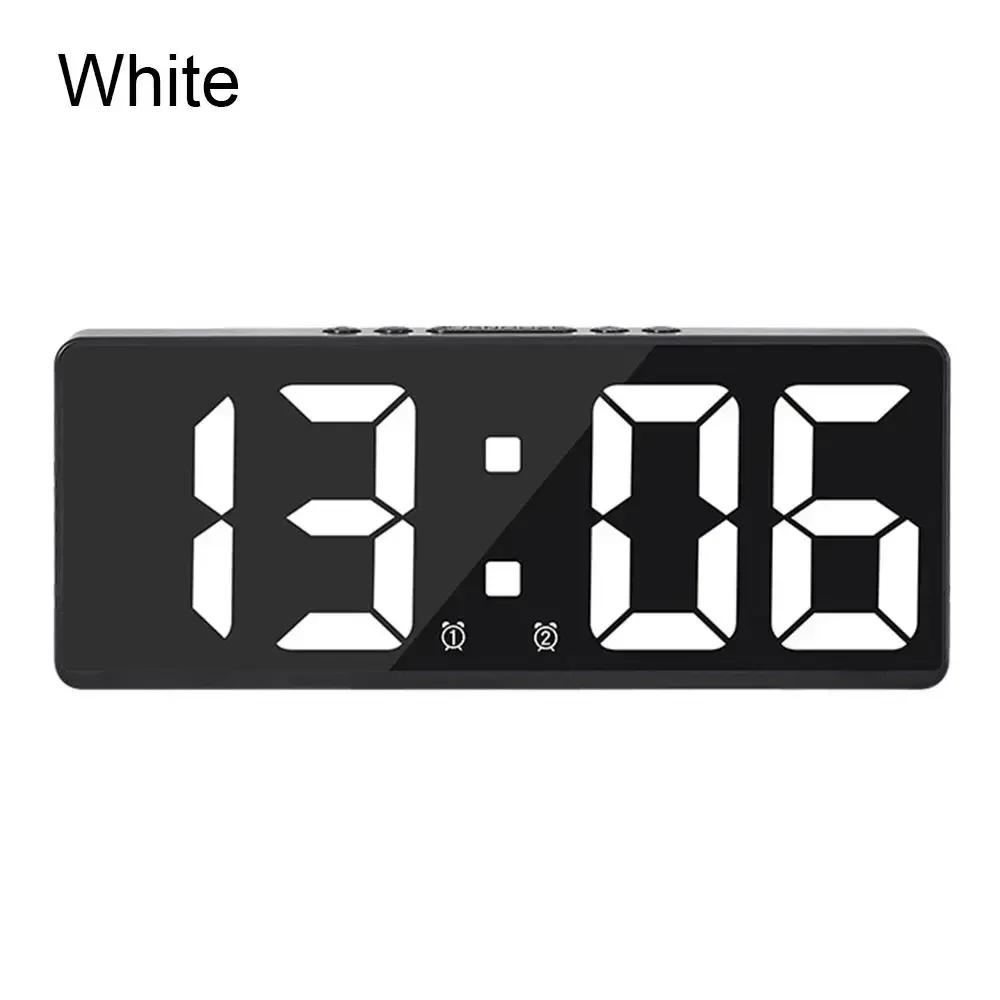 Modern LED Digital Clock with Large Display, Alarm, Temperature, Calendar & Nightlight for Bedside Decor