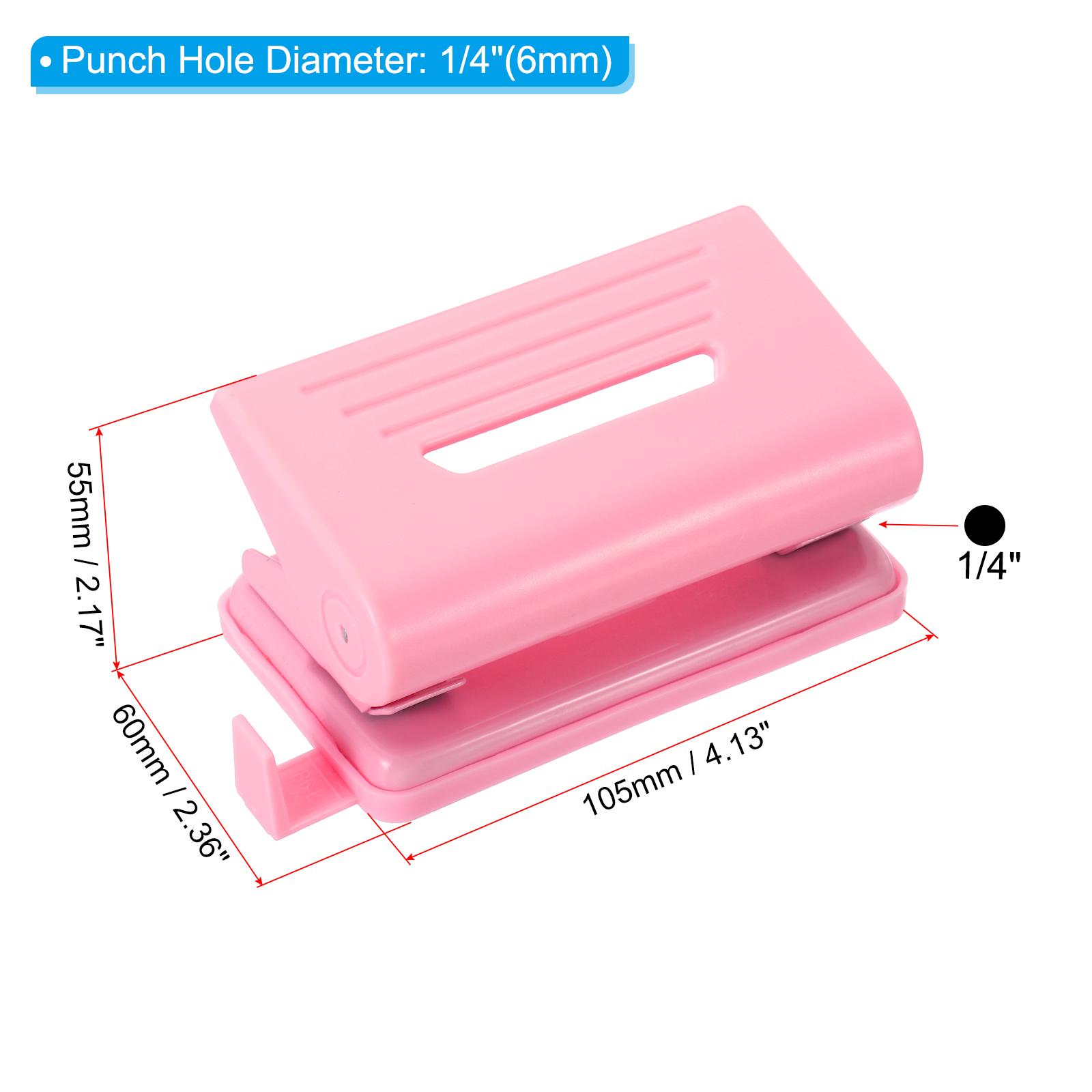 1/4  Double Hole Loose-leaf Paper Puncher Round Hole Metal Puncher Manual Labor-saving Adjustable Hole Punch Office Supplies розовый