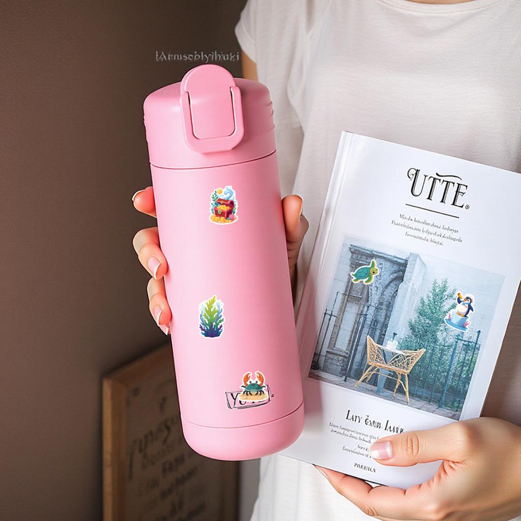 35 Stück-50 Stück Niedliche Schatzaufkleber Cartoon Meeresabenteuer Schreibwarenaufkleber Tieraufkleber Für Notizbuch Gepäck Handy