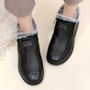 Bottes d'hiver pour femmes Semelle antidérapante Semelle antidérapante Semelle intérieure épaisse et coussinée Chaussures d'hiver douces et chaudes pour dames âgées Bottes d'hiver