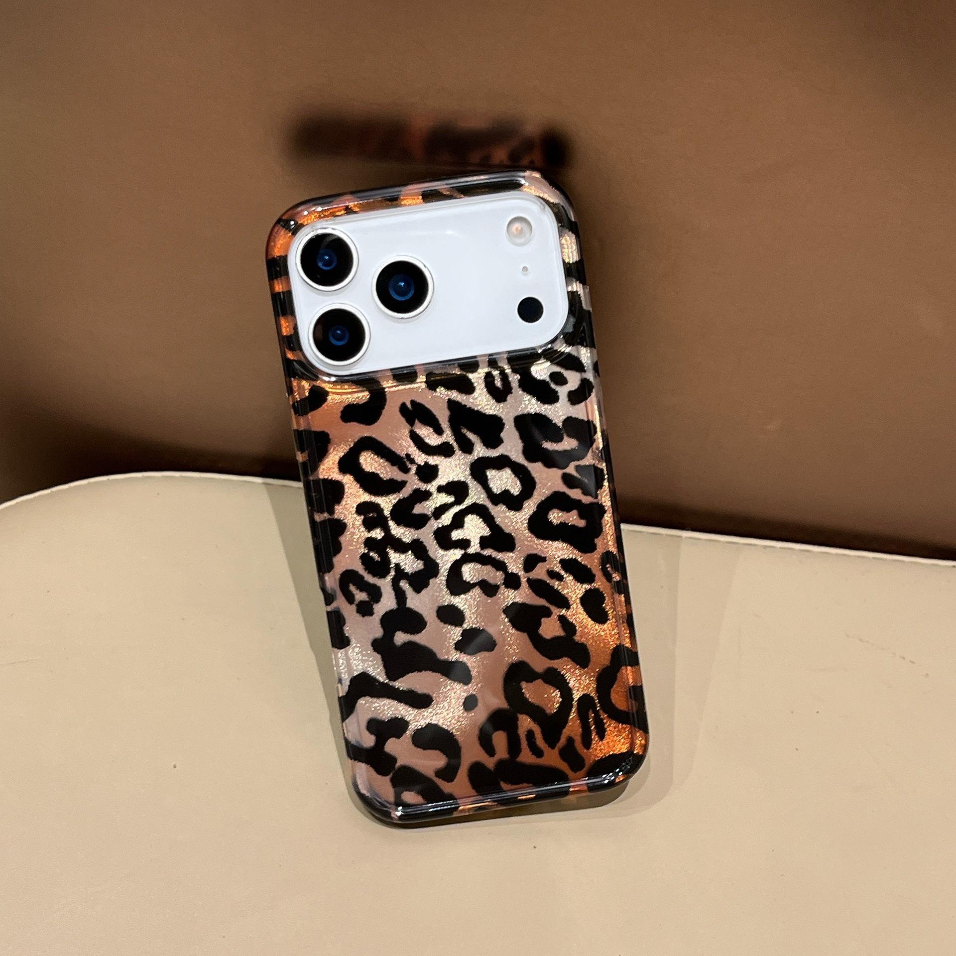Gold Leopard Print iPhone 16 Pro Max & Apple 17 Case – Full Coverage IMD 14