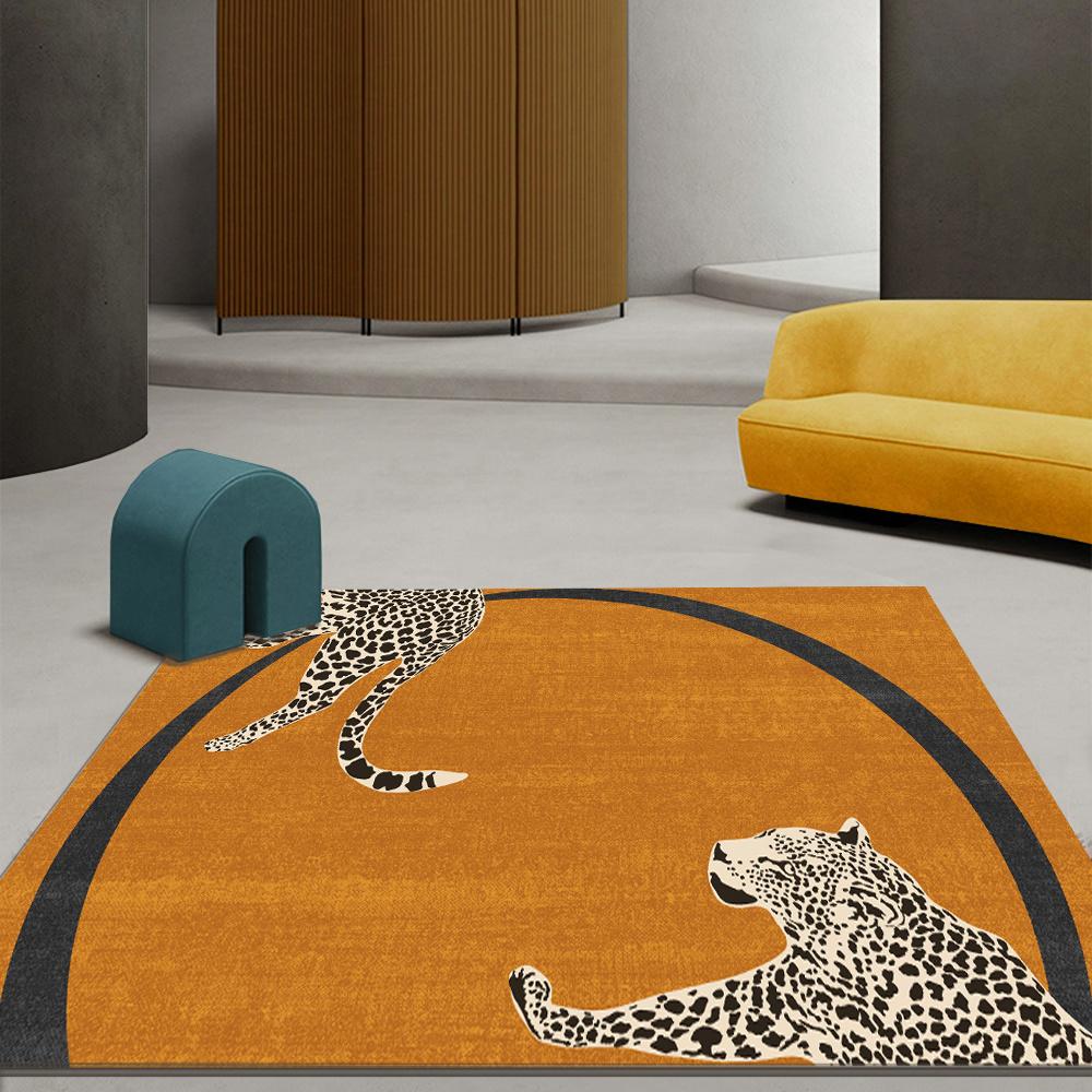 Modern Light Luxury Orange Carpet Home Soft Lounge Rugs Dirty Living Room Large Area Rug Bedroom Decor Carpets Entrance Door Mat