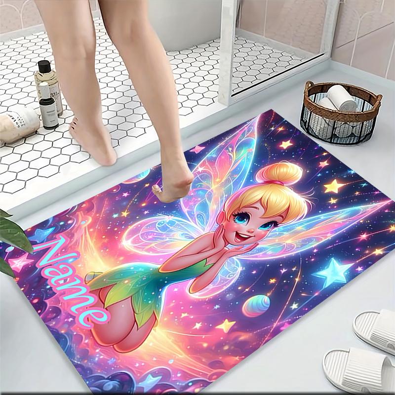 Custom Name Tinkerbell's Magical Night Carpet Rug Customizable Soft Washable Anti-Slip Home Living Room Sofa Mats Personalized Rug. 0909356