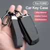Zinc Alloy Leather Car Remote Key Case Cover For Ford Fusion Mustang Expedition F-450 F-350F150 Edge Explorer Mondeo Mk5 Focus