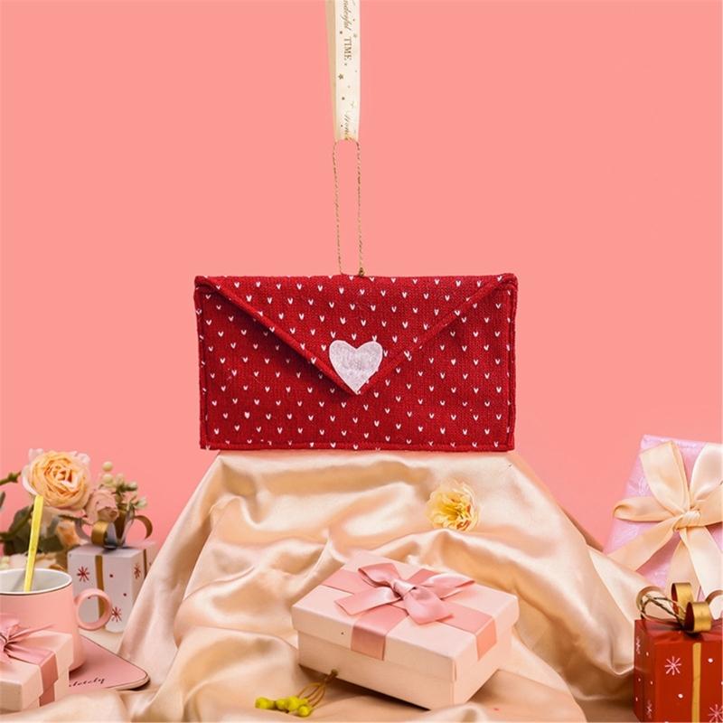 

Durable Valentine s Day Party Favors Envelope Bag Gift Bags Jewelry Pouch with Fine Craftsmanship Convey True Affections