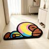 Cool Cartoon Monkey Irregular Shaped Rug Unique Art Entryway Decor Floor Mat Soft Plush Carpet for Gaming Room Bedroom Bedside