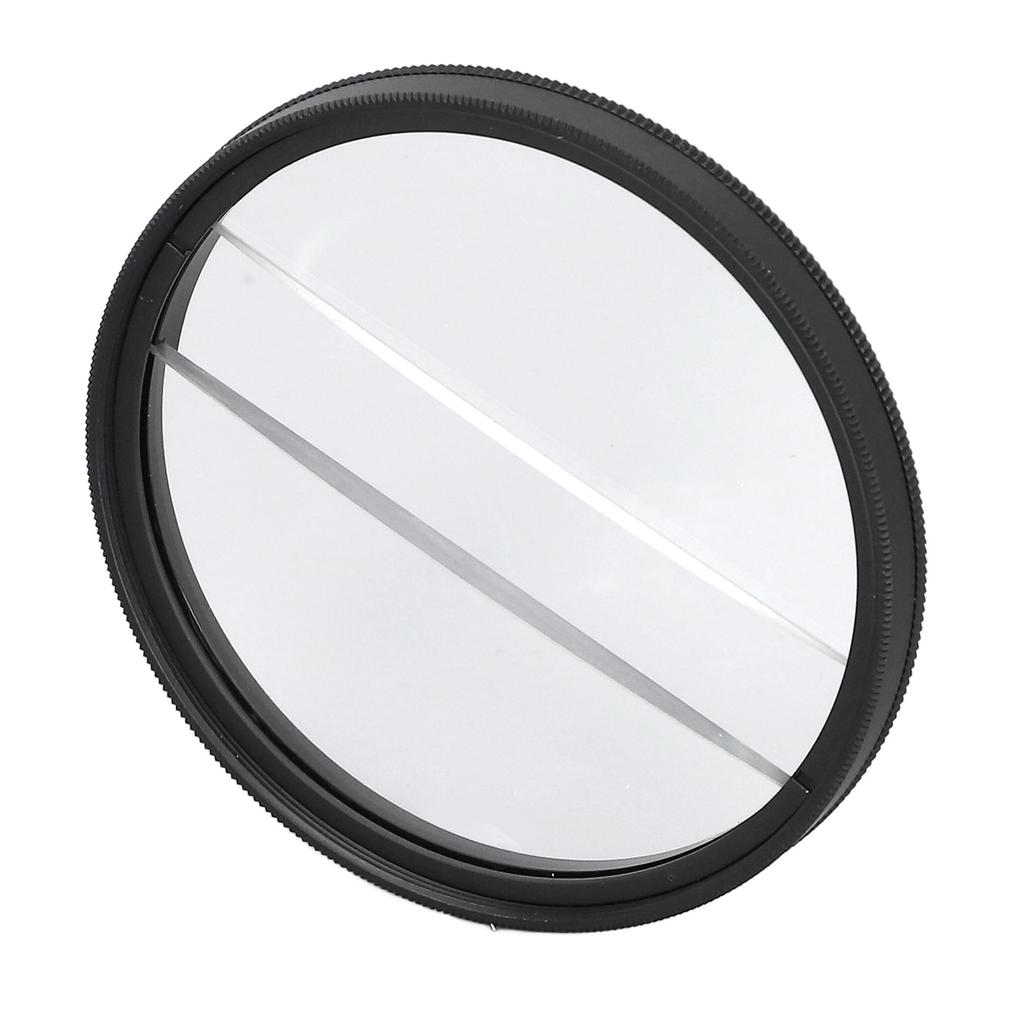 62mm Doppelter Split Diopter Filter Glas Doppelter Halbmond Unschärfe Spezialeffektfilter für Spiegellose