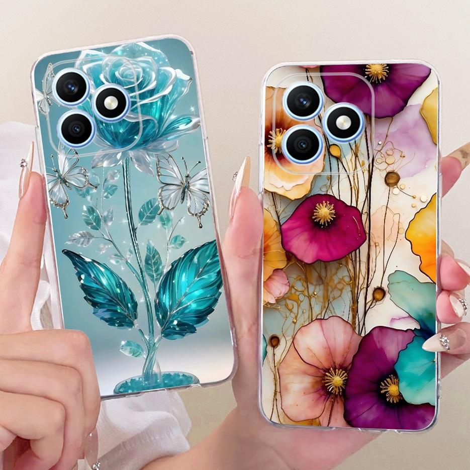 For Honor X8d 4G Case Cute Love Heart Painted Cover Soft Silicone Slim Phone Case For Honor X8d X 8d HonorX8d 4G Back Cover Bags