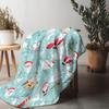 TU Cozy Christmas Throw Blanket Soft Flannel Winter Warm Decorative Reversible Holiday Gift Home Decor Festive Bedspread Couch C