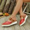 Fashion Large Size Spliced Color Headed Sandals with Rope Weave Thick Heel Slip-On Women's Shoes Lightweight Rubber Bottom Casual Slippe