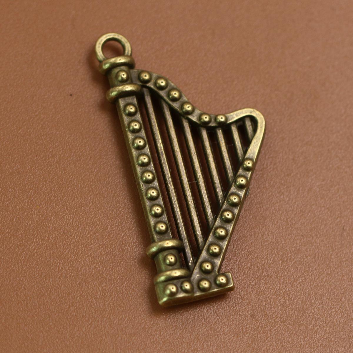 

Old Silver Alloy Accordion Harp Pendant, 40*21mm - DIY Handmade Piano Jewelry Accessory бронзовый