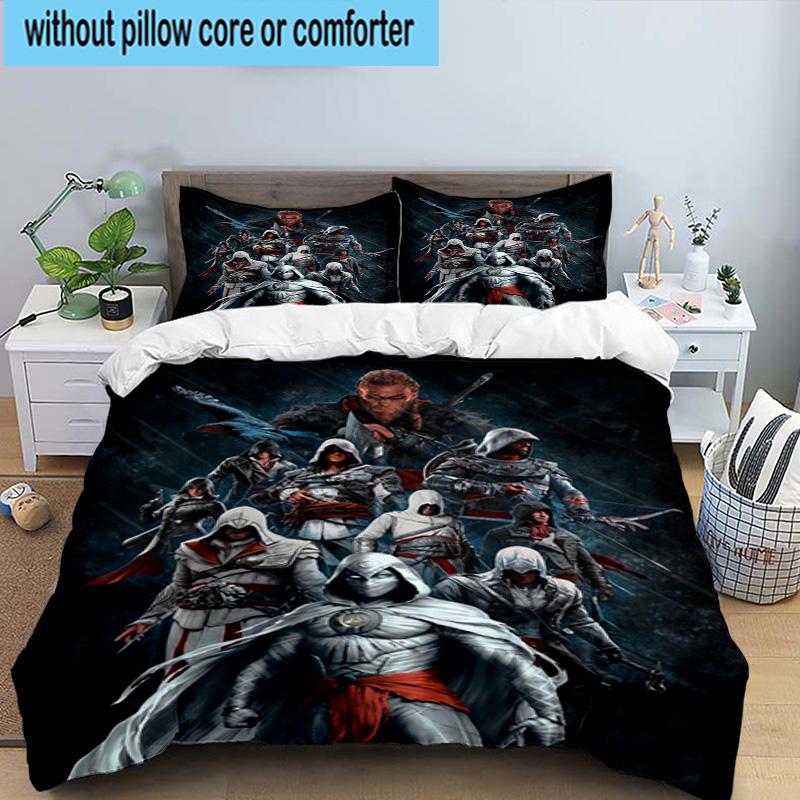 1PC Assass Warrior 3pcs Bedding,Including 1pc Duvet Cover And 2pcs Pillowcases Perfect for Christmas,Ideal for Bedroom, Dormitory
