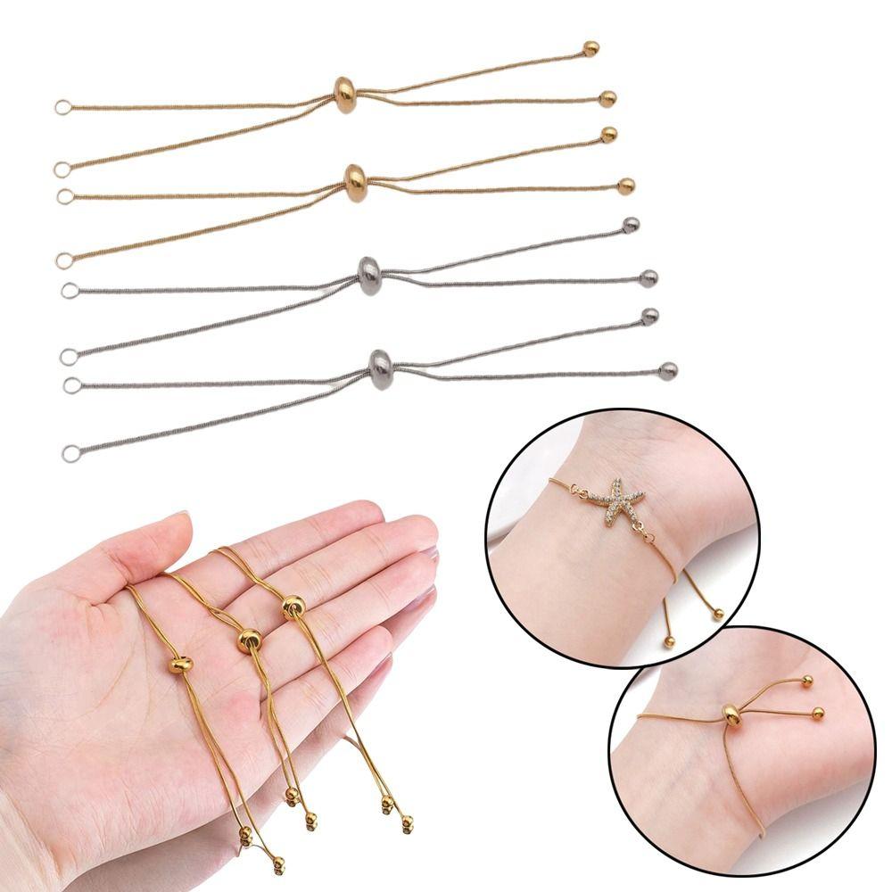 5Pcs Silver Necklace Extender Gold Stainless Steel Chains Necklace Adjustment Accessories