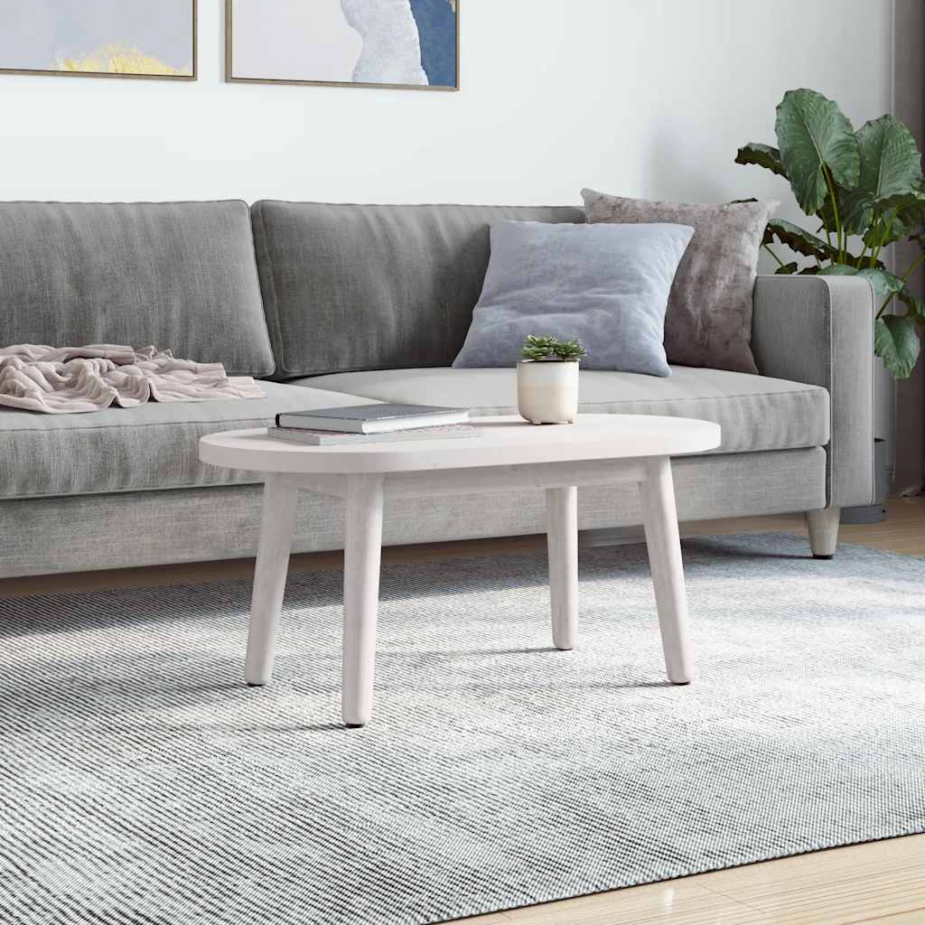 Tabletop, White, 80X40X2.5 Cm, Solid Pine Wood, Oval