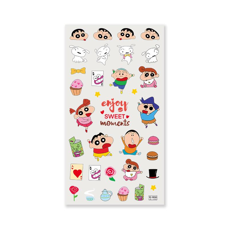 Sky Original Holiday Crayon Shin-chan Long Embossed Cartoon Jelly Phone Stickers