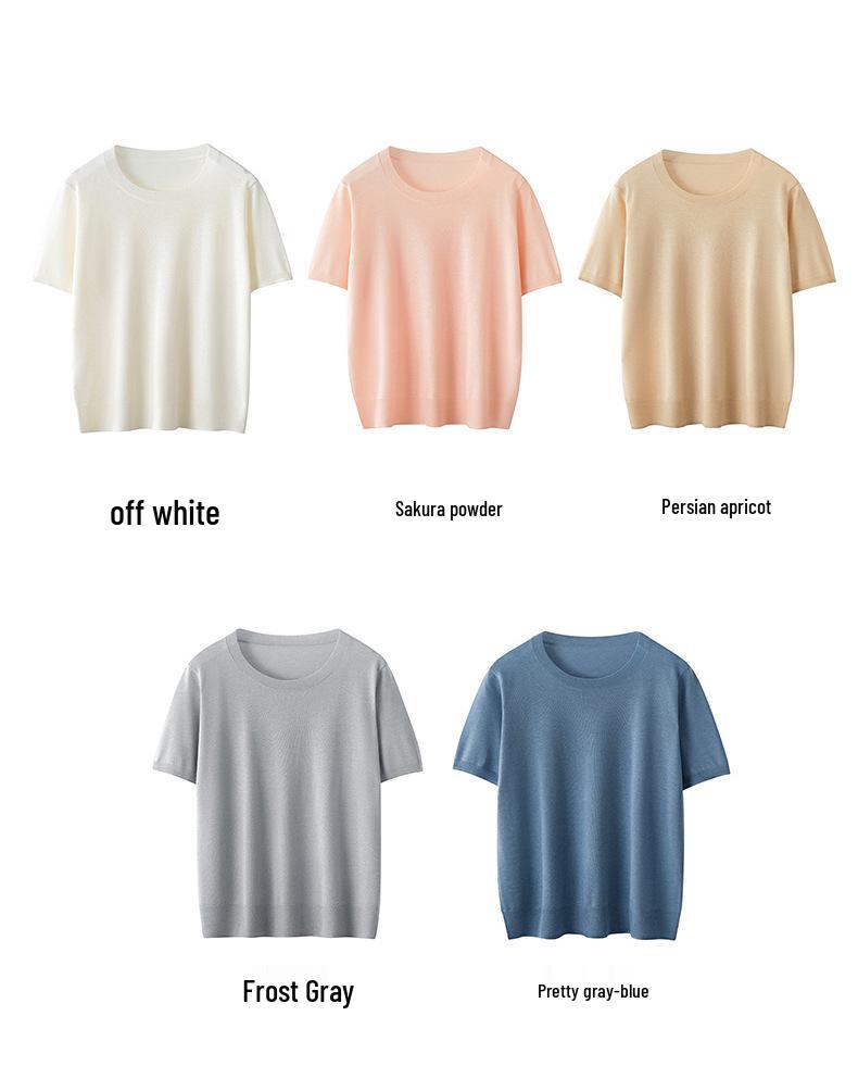 Women's Slimming Wool Knit Sweater - Round Neck, Three-Quarter Sleeve, Solid Color, Korean Loose Fit for Fall & Winter