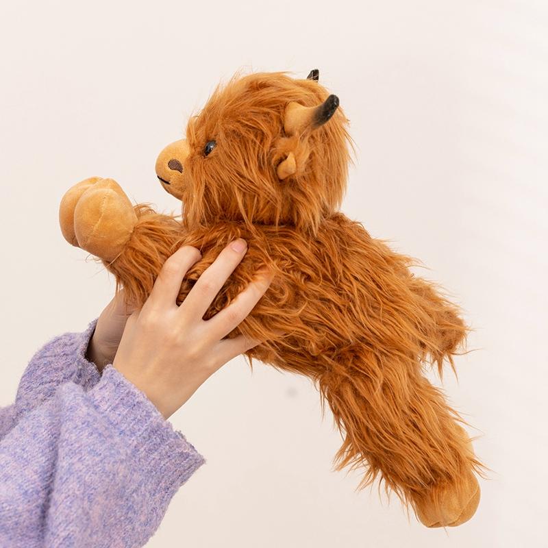 Highland Bull Plush Toy Soft Stuffed Animal Doll Gifts Prone Position Kawaii Cattle Hugging Pillow Sofa Cushion For Home Decors