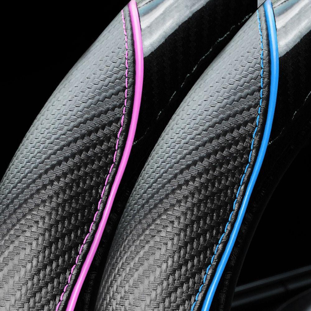 Leather Splicing Steering Wheel Cover Carbon Fiber Pattern Auto Steering Wheel Cover Car Interior