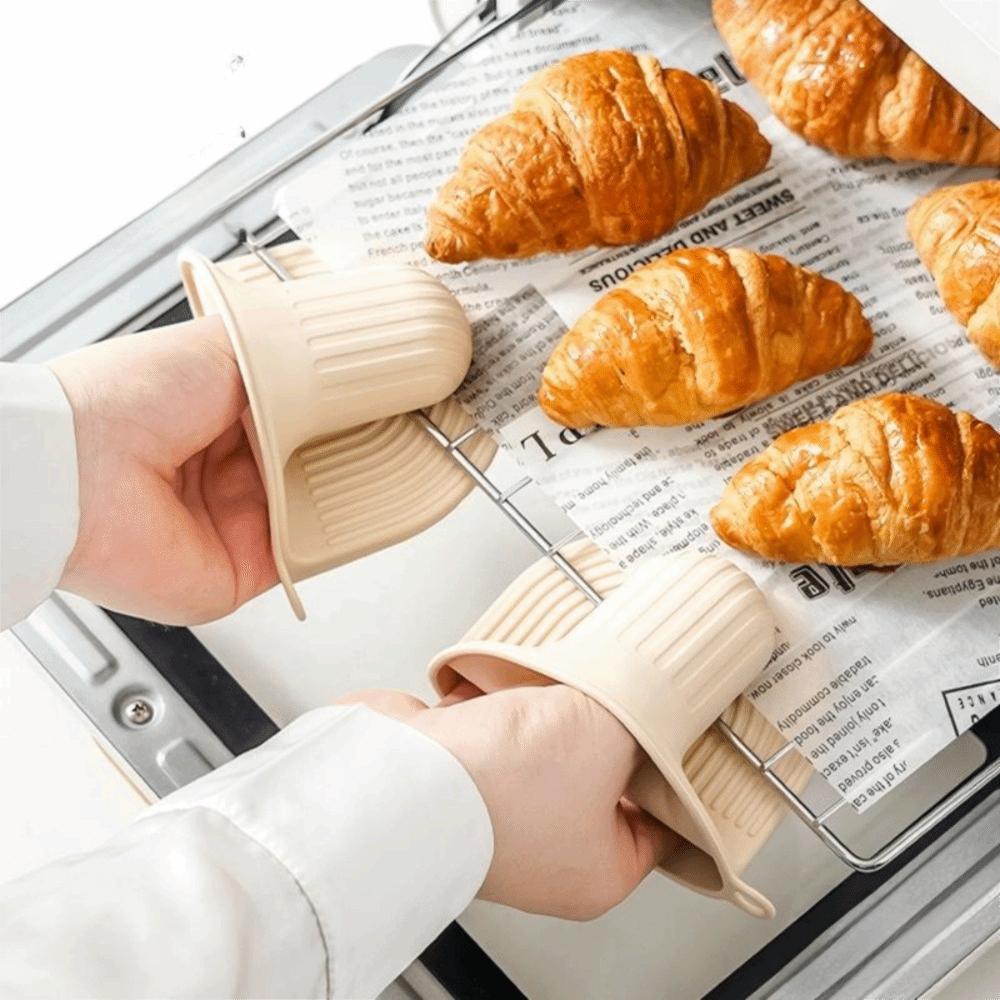 2pcs Non Slip Pinch Mitts Heat Resistant Baking Glove Multifunctional Silicone Oven Mitts Bowl
